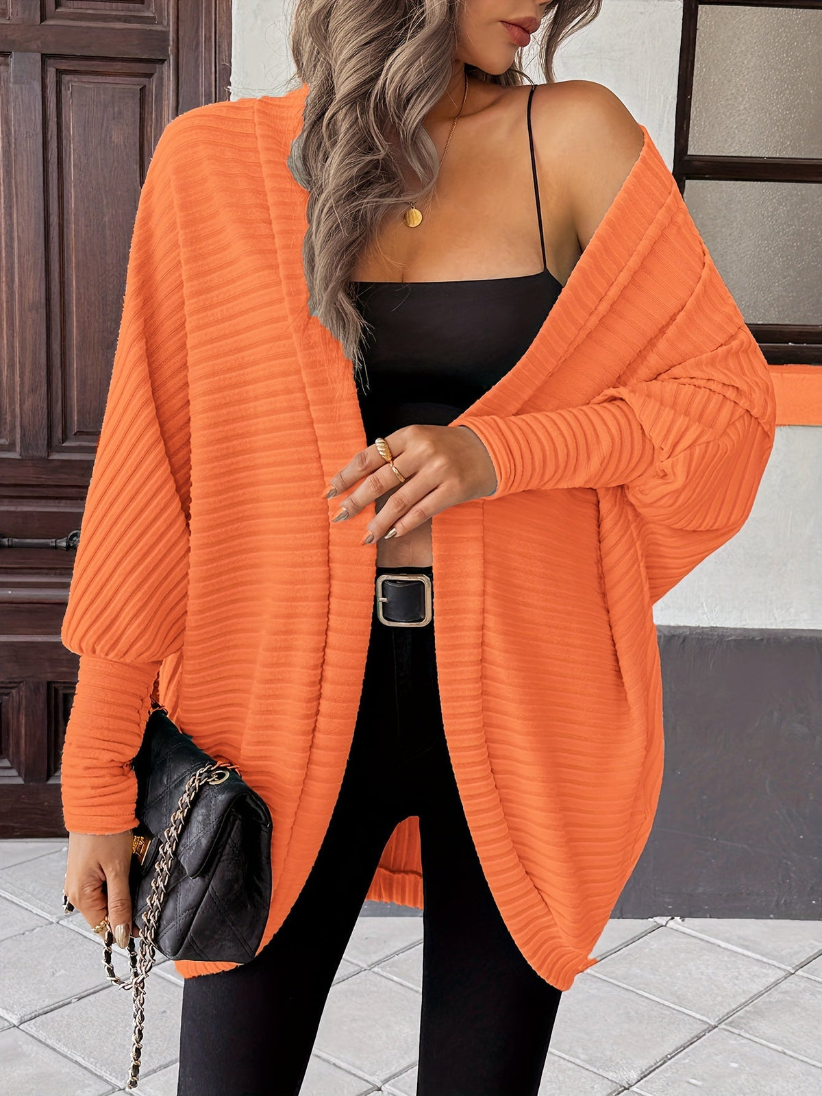 Women's Relaxed Open-Front Cardigan – Casual Wear, Layering
