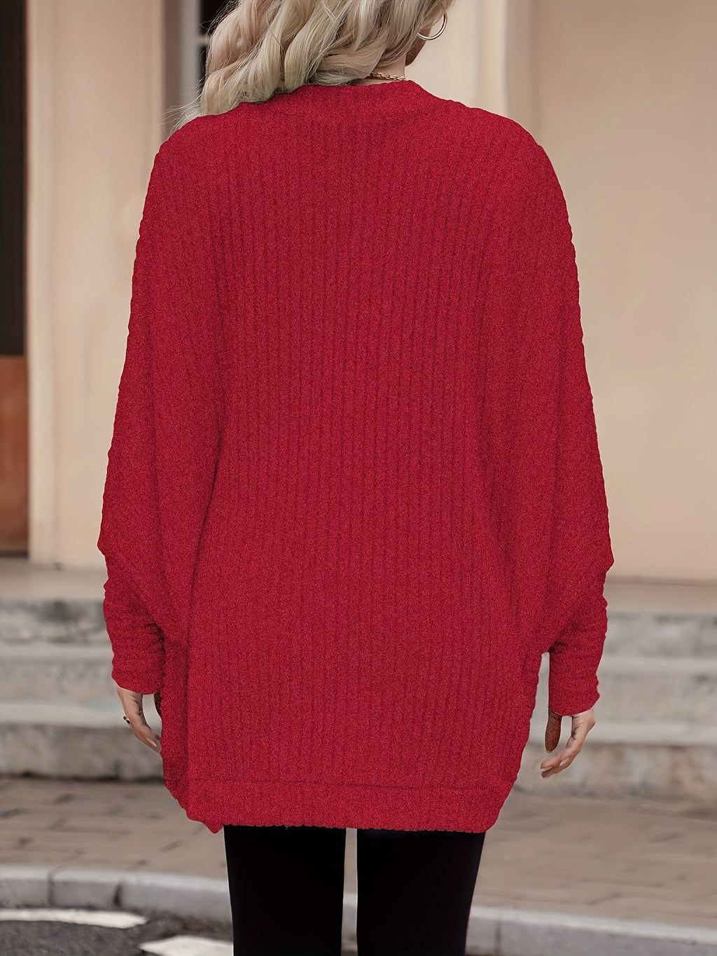 Women's Relaxed Open-Front Cardigan – Casual Wear, Layering