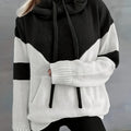 Women's Color-Block Hooded Pullover – Casual Wear, Everyday Comfort