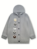 Women's Cozy Hooded Cardigan – Casual Wear, Layering