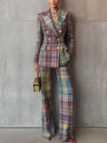 Women's Luxe V-neck Suit – Office, Casual Wear, Multicolor