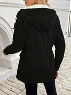 Women's Cozy Hooded Drawstring Jacket – Casual Wear, Outdoor Activities