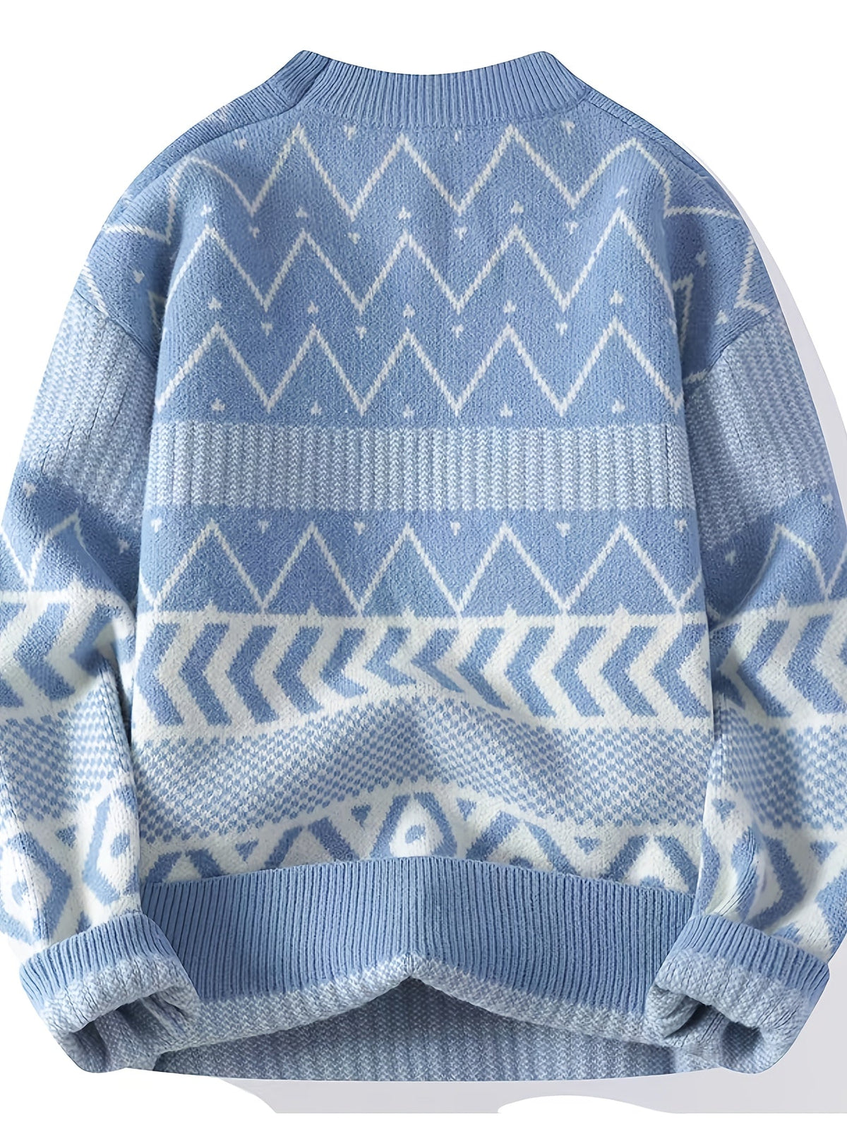 Men's Patterned Crew-Neck Sweater – Casual, Everyday