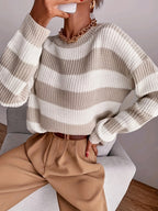 Women's Relaxed Striped Sweater – Casual Wear, Everyday Comfort