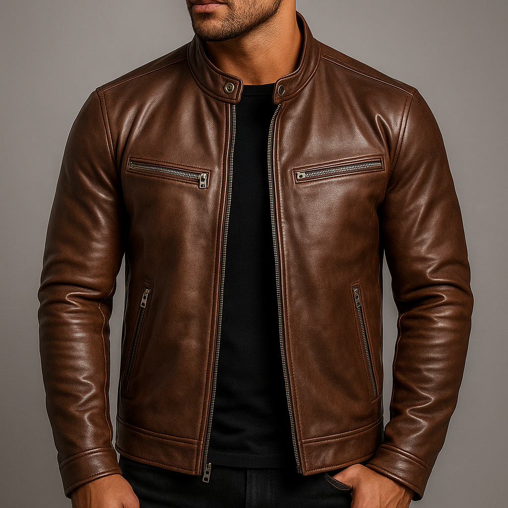 Men's Vintage Leather Jacket – Casual, Everyday Wear