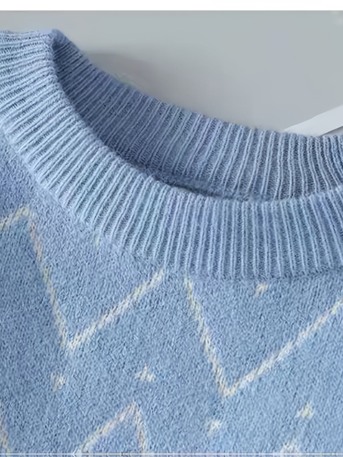 Men's Patterned Crew-Neck Sweater – Casual, Everyday