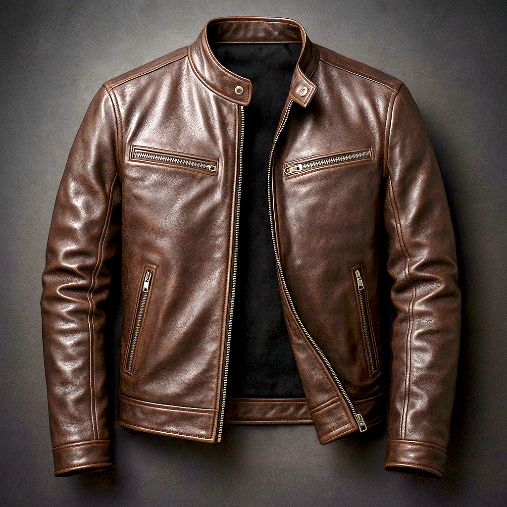 Men's Vintage Leather Jacket – Casual, Everyday Wear
