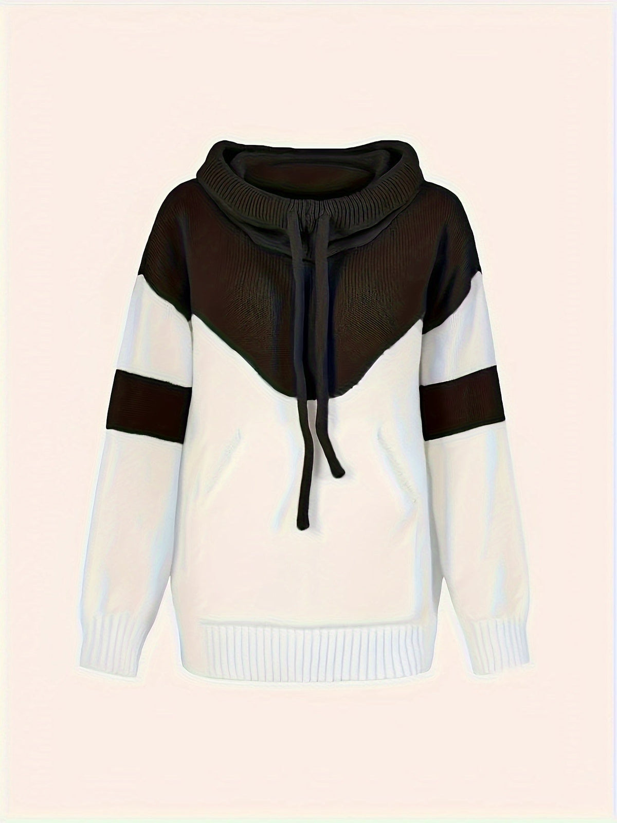 Women's Color-Block Hooded Pullover – Casual Wear, Everyday Comfort