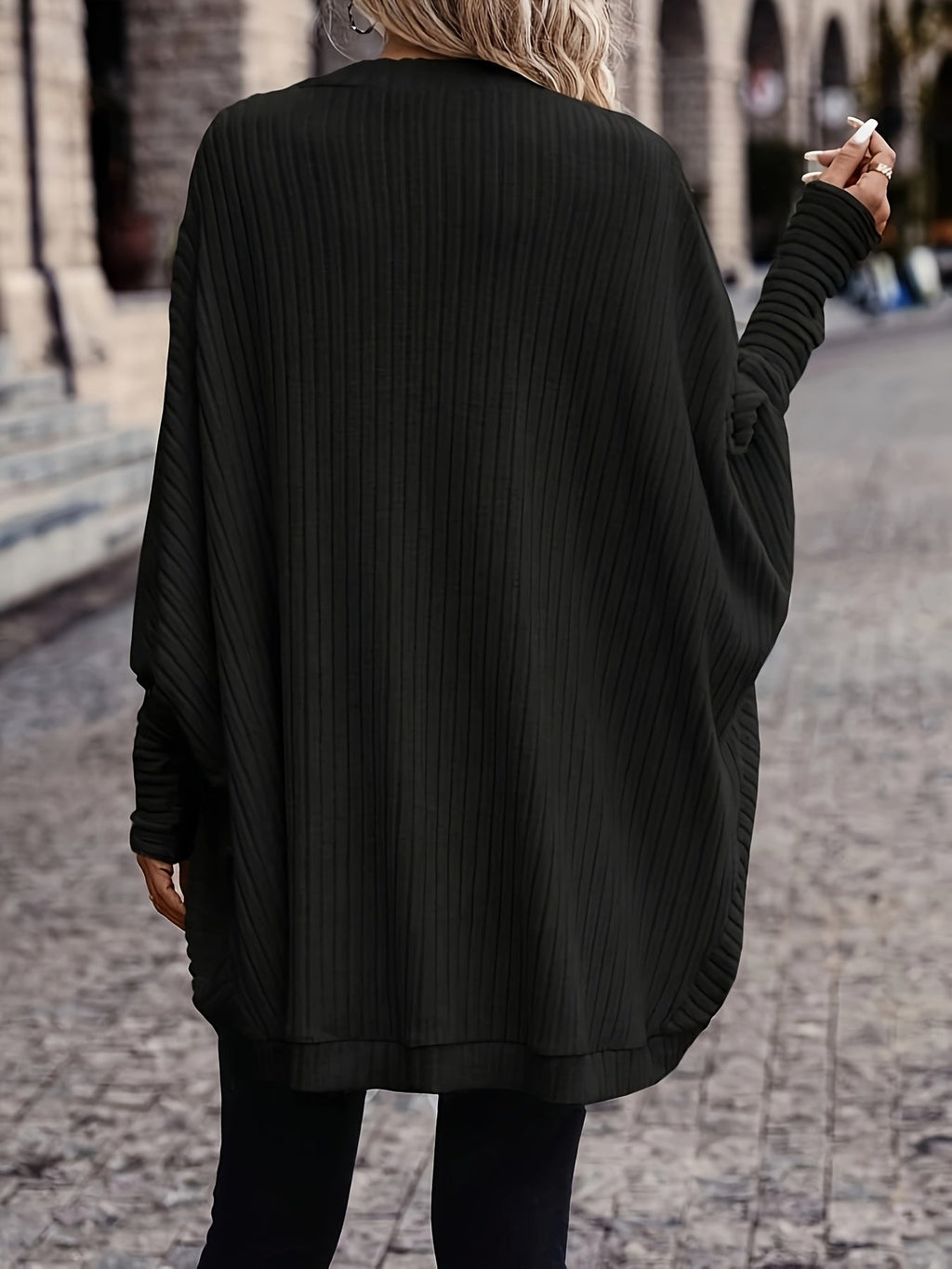Women's Relaxed Open-Front Cardigan – Casual Wear, Layering