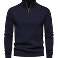 Men's Quarter-Zip Stand Collar Sweater – Casual Wear, Office Style