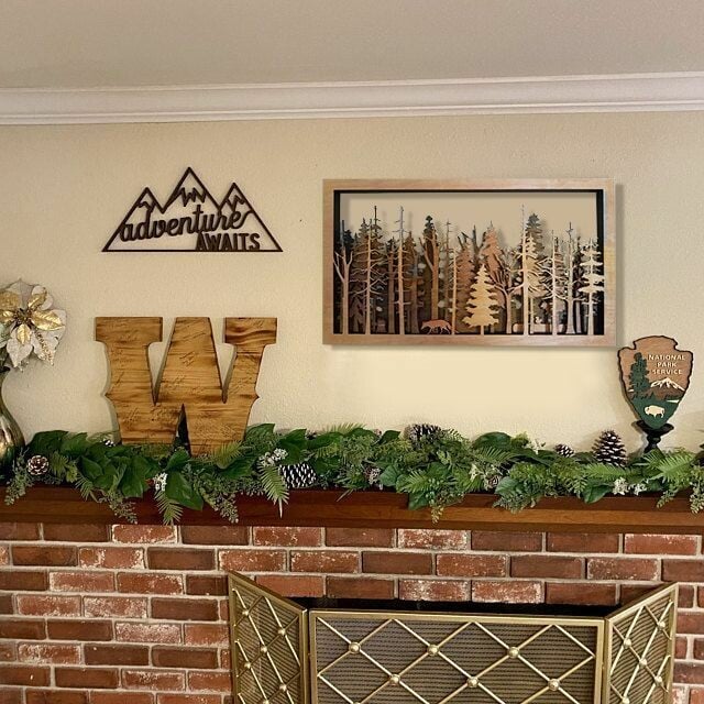 3D Wall Decor - Wood Forest Fox & Tree Shadow – Home Decoration, Gift