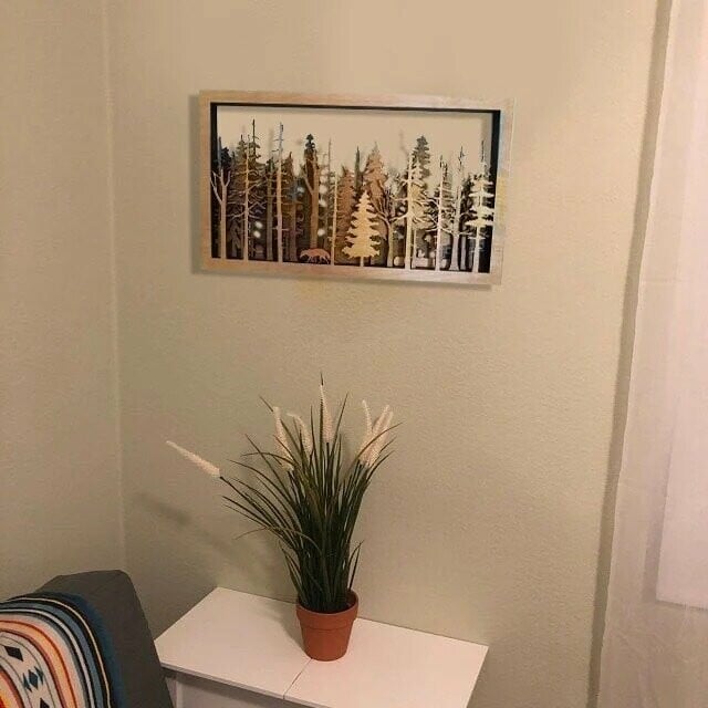 3D Wall Decor - Wood Forest Fox & Tree Shadow – Home Decoration, Gift