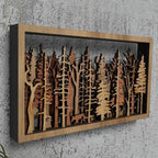 3D Wall Decor - Wood Forest Fox & Tree Shadow – Home Decoration, Gift