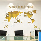3D World Map Wall Sticker – Home Decor, Travel Inspiration