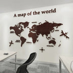 3D World Map Wall Sticker – Home Decor, Travel Inspiration