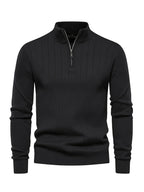 Men's Quarter-Zip Stand Collar Sweater – Casual Wear, Office Style