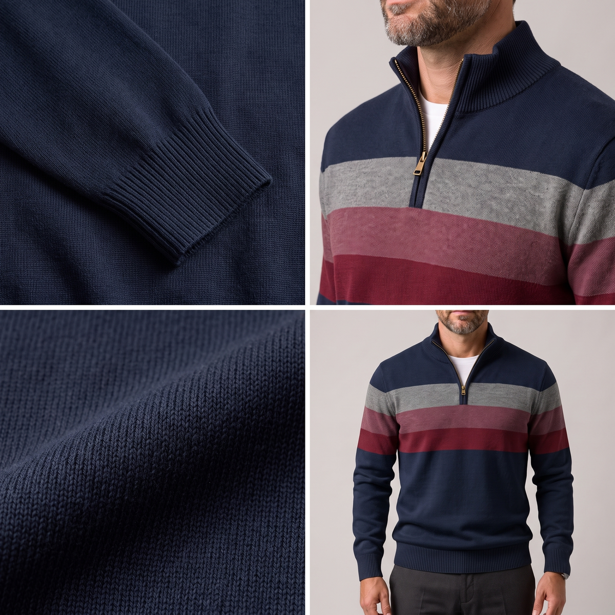 Men's Stripe Pullover – Casual Everyday Wear, Comfortable Style
