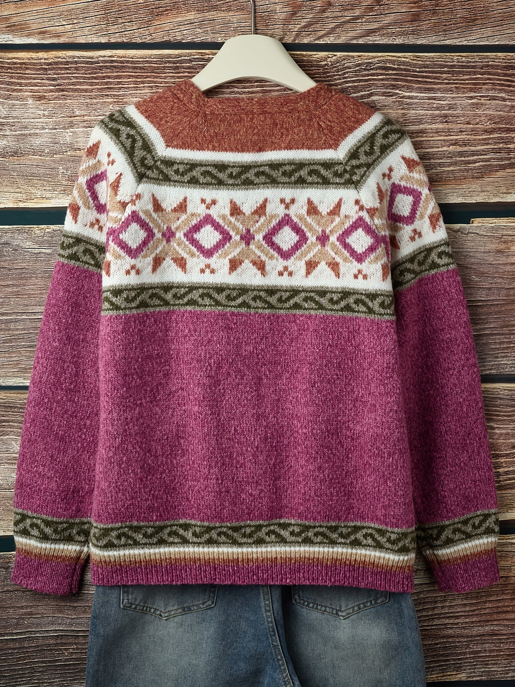 Women's Patterned Button-Front Cardigan – Casual Wear, Layering