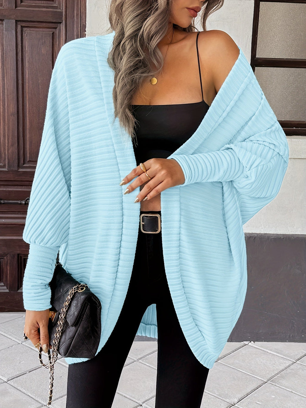 Women's Relaxed Open-Front Cardigan – Casual Wear, Layering