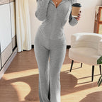 Women's Ribbed Lounge Two-Piece Set – Relaxing, Home Wear