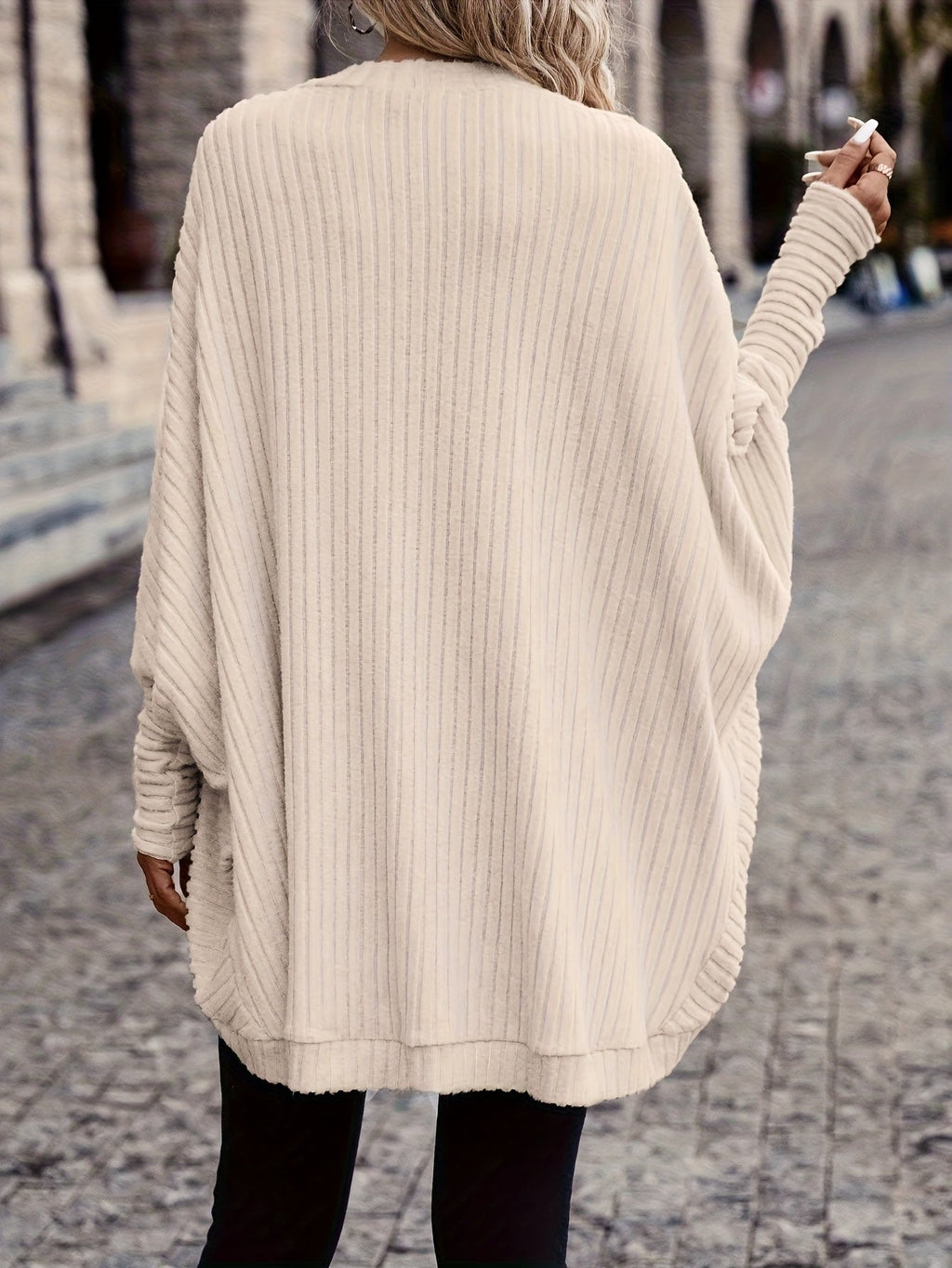 Women's Relaxed Open-Front Cardigan – Casual Wear, Layering