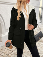 Women's Cozy Hooded Drawstring Jacket – Casual Wear, Outdoor Activities