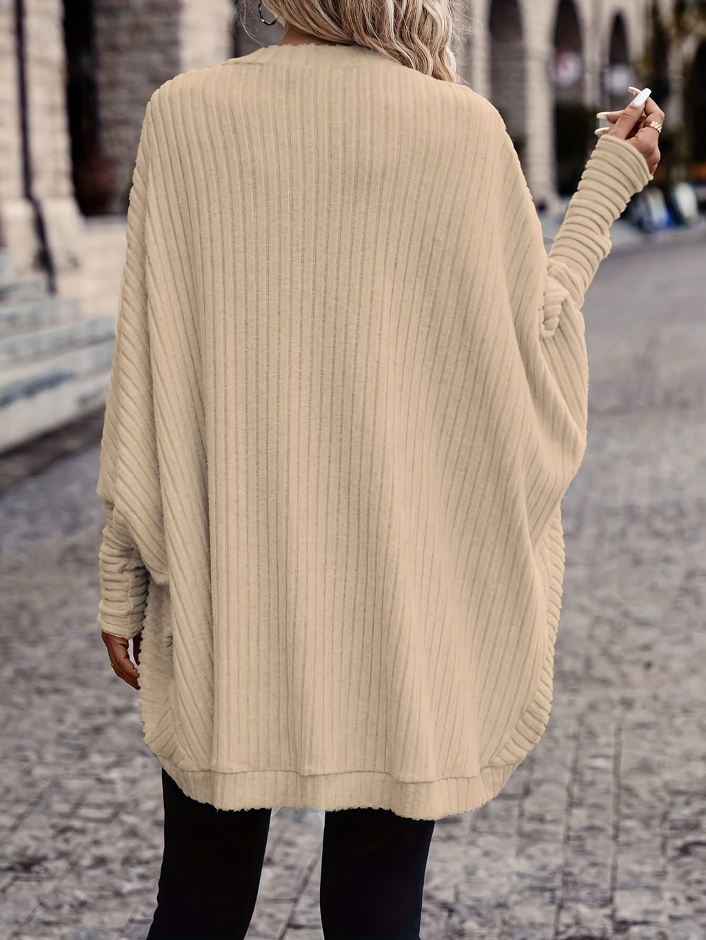 Women's Relaxed Open-Front Cardigan – Casual Wear, Layering
