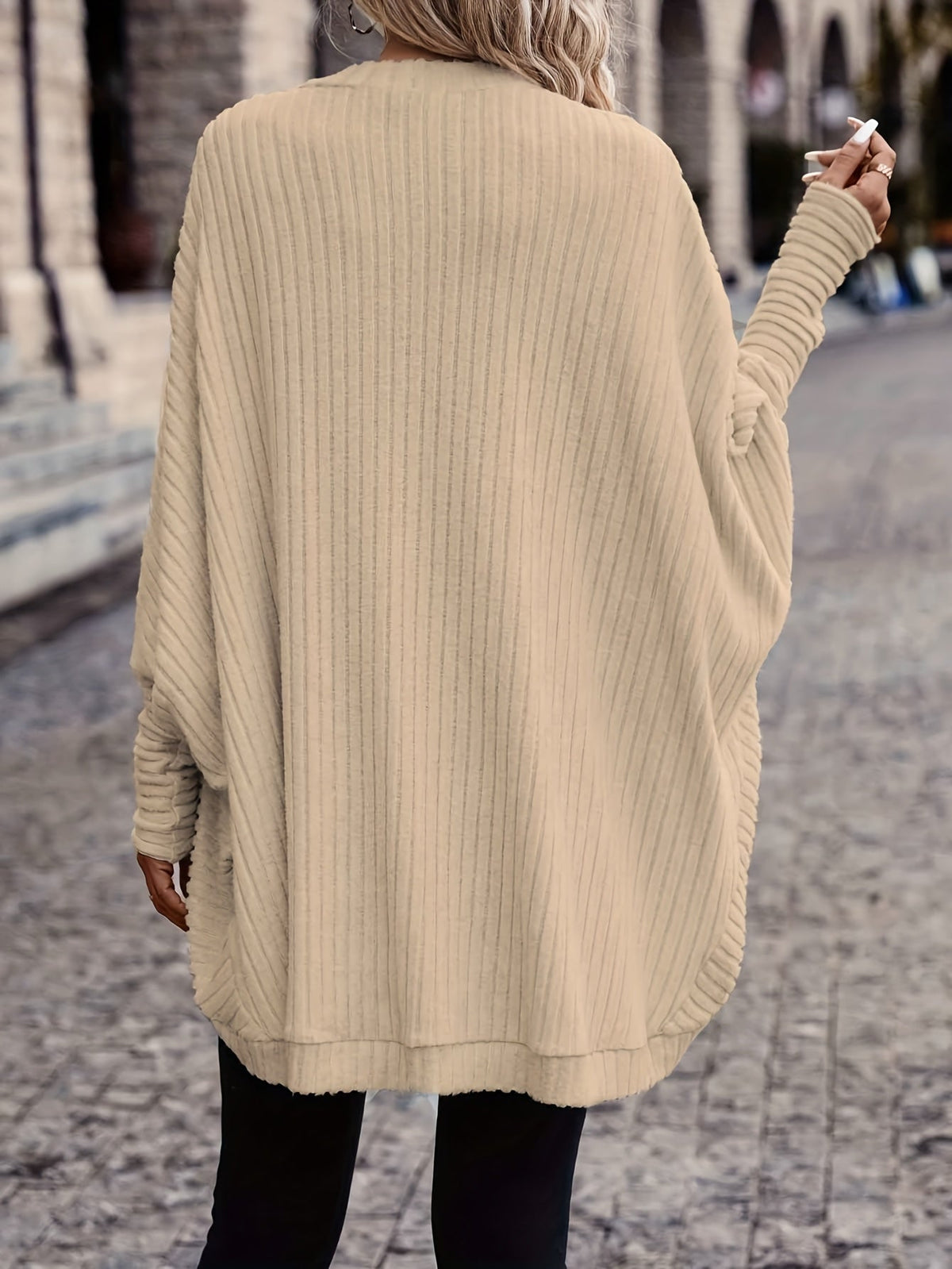 Women's Relaxed Open-Front Cardigan – Casual Wear, Layering
