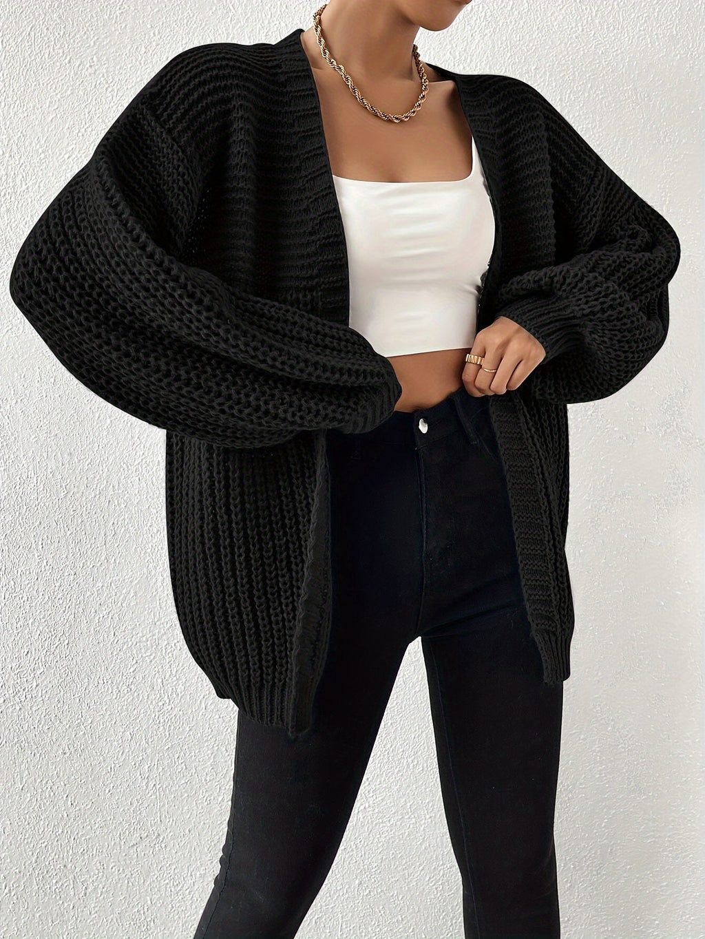 Women's Chunky-Knit Cardigan | Relaxed Fit – Casual Wear, Layering