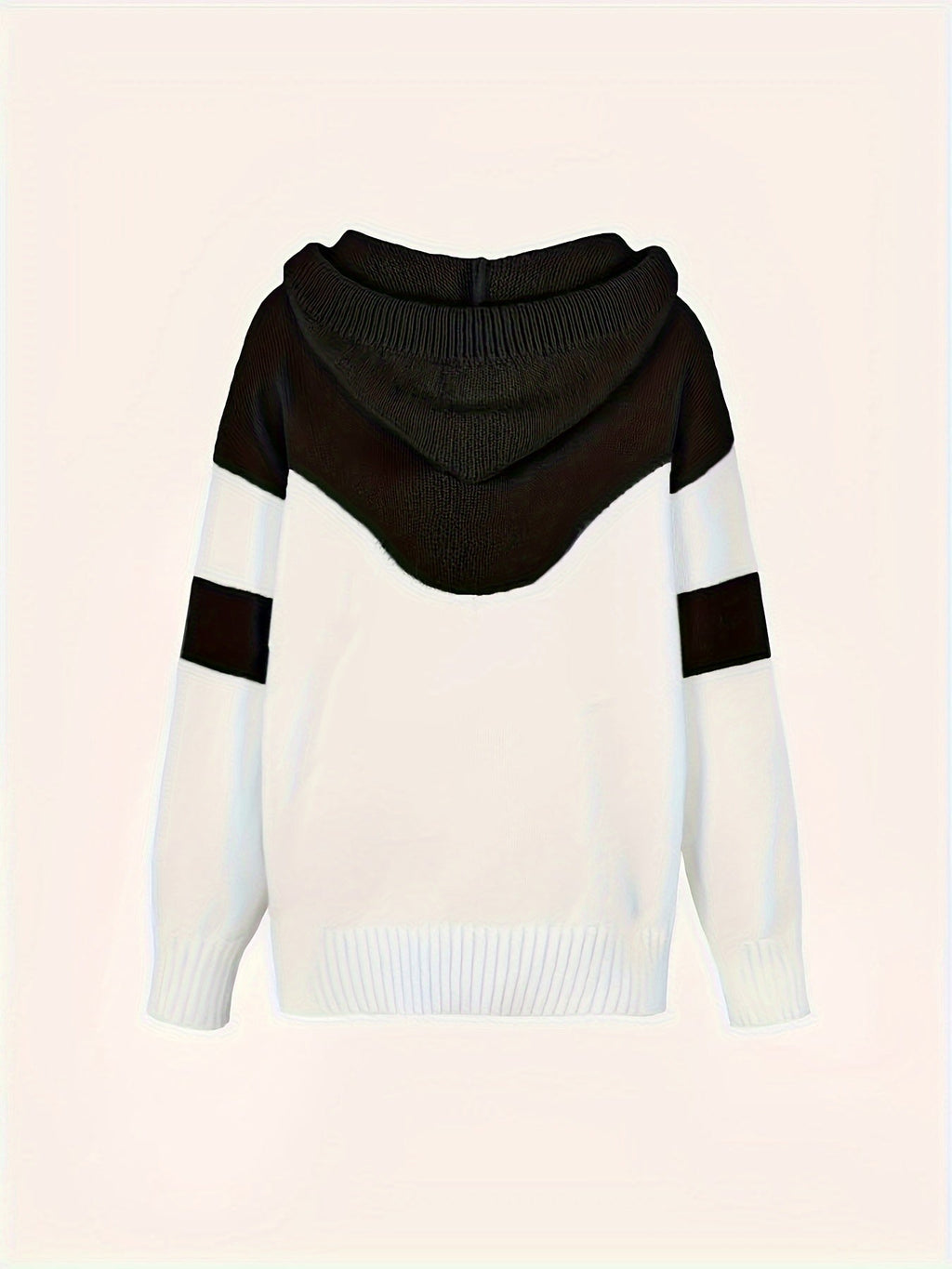 Women's Color-Block Hooded Pullover – Casual Wear, Everyday Comfort