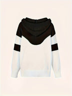 Women's Color-Block Hooded Pullover – Casual Wear, Everyday Comfort