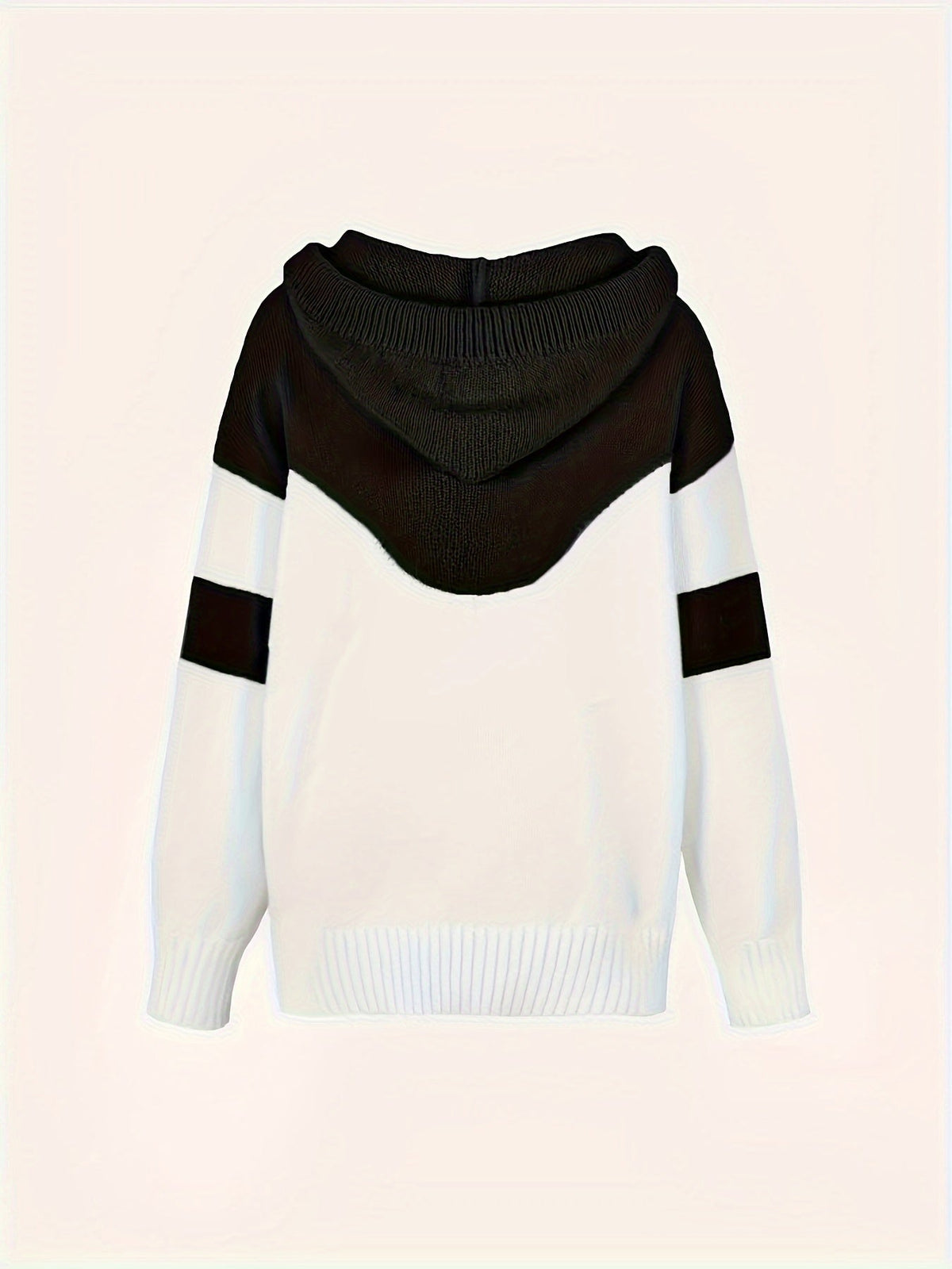 Women's Color-Block Hooded Pullover – Casual Wear, Everyday Comfort
