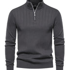 Men's Quarter-Zip Stand Collar Sweater – Casual Wear, Office Style