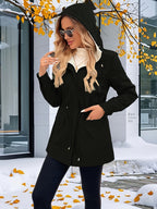 Women's Cozy Hooded Drawstring Jacket – Casual Wear, Outdoor Activities