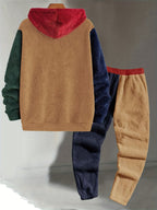 Men's Cozy Color-Block Two-Piece Set – Casual Wear, Comfortable Style
