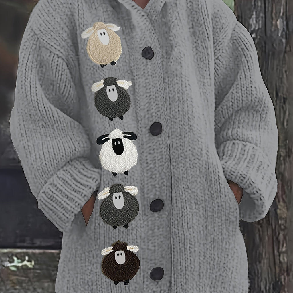 Women's Cozy Hooded Cardigan – Casual Wear, Layering
