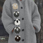 Women's Cozy Hooded Cardigan – Casual Wear, Layering
