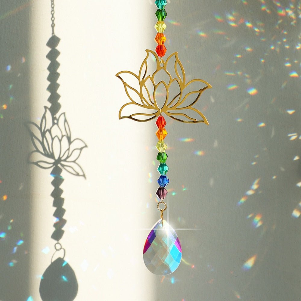 Chakra Crystal Lotus Sun Collector – Home Decor, Meditation