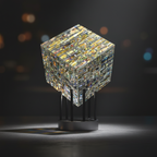 ChromaticCube Crystal Rainbow Refraction Art | Modern Desk Decor – Home Office, Centerpiece