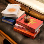 Decorative Coffee Table Books - Faux Leather, Chic Design – Home Decor, Living Room