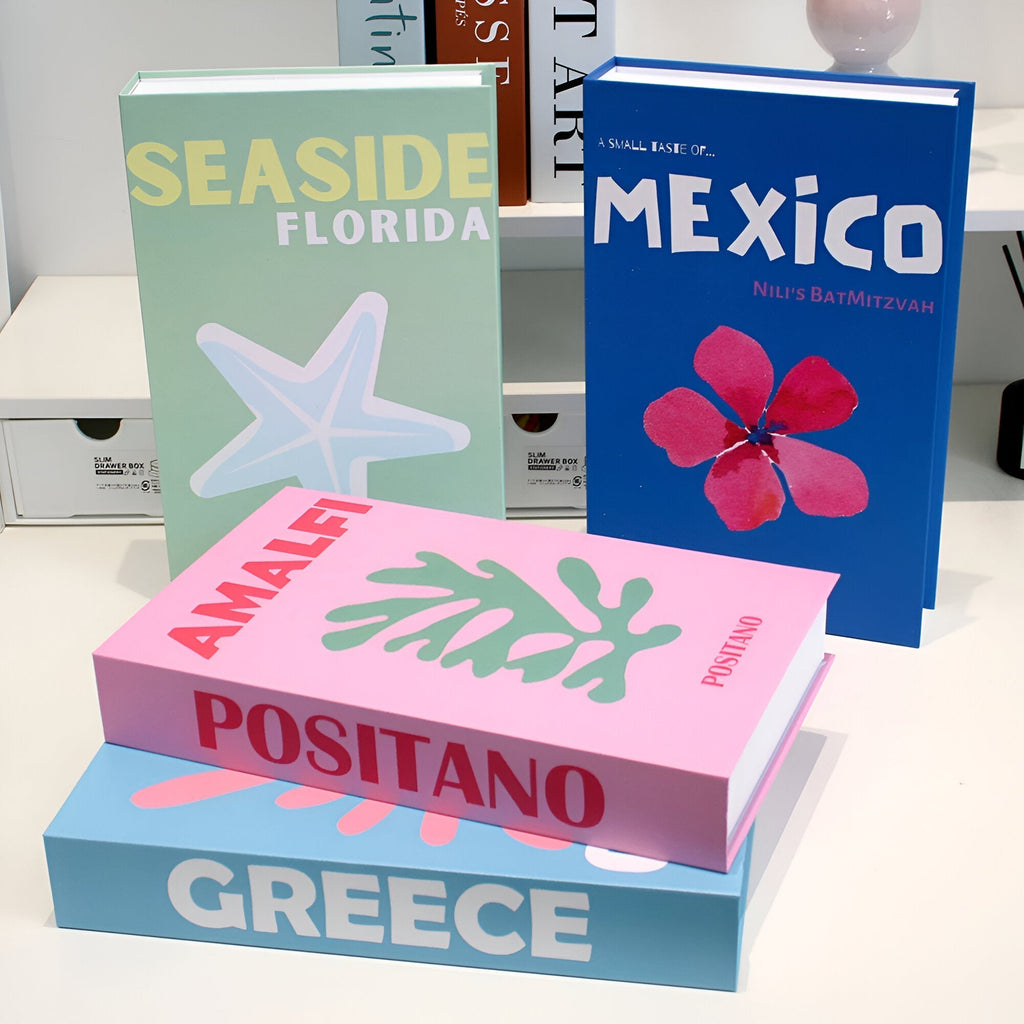 Decorative Coffee Table Books - Faux Leather, Chic Design – Home Decor, Living Room