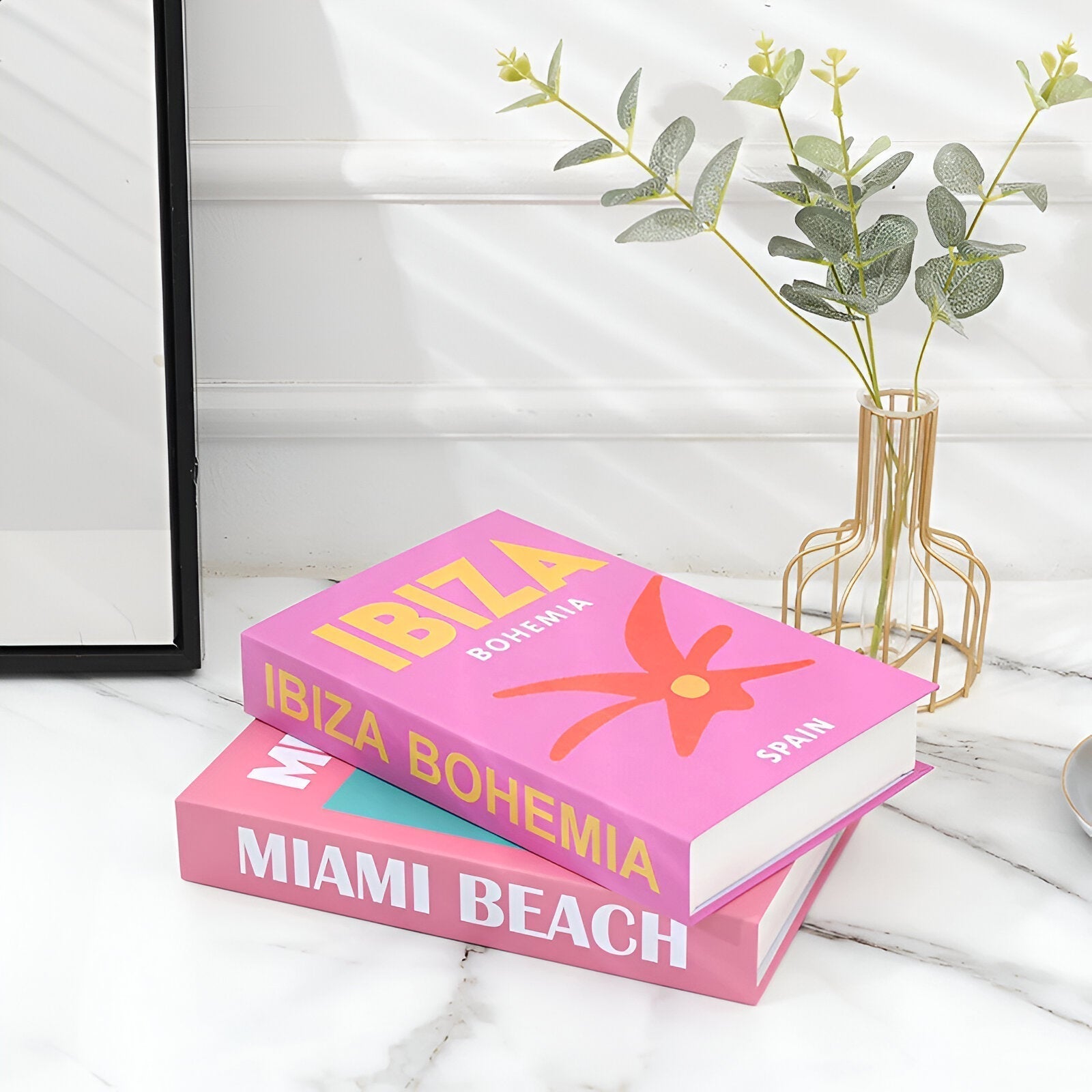 Decorative Coffee Table Books - Faux Leather, Chic Design – Home Decor, Living Room