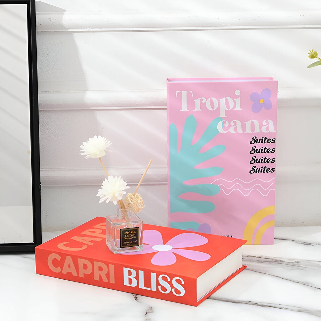 Decorative Coffee Table Books - Faux Leather, Chic Design – Home Decor, Living Room