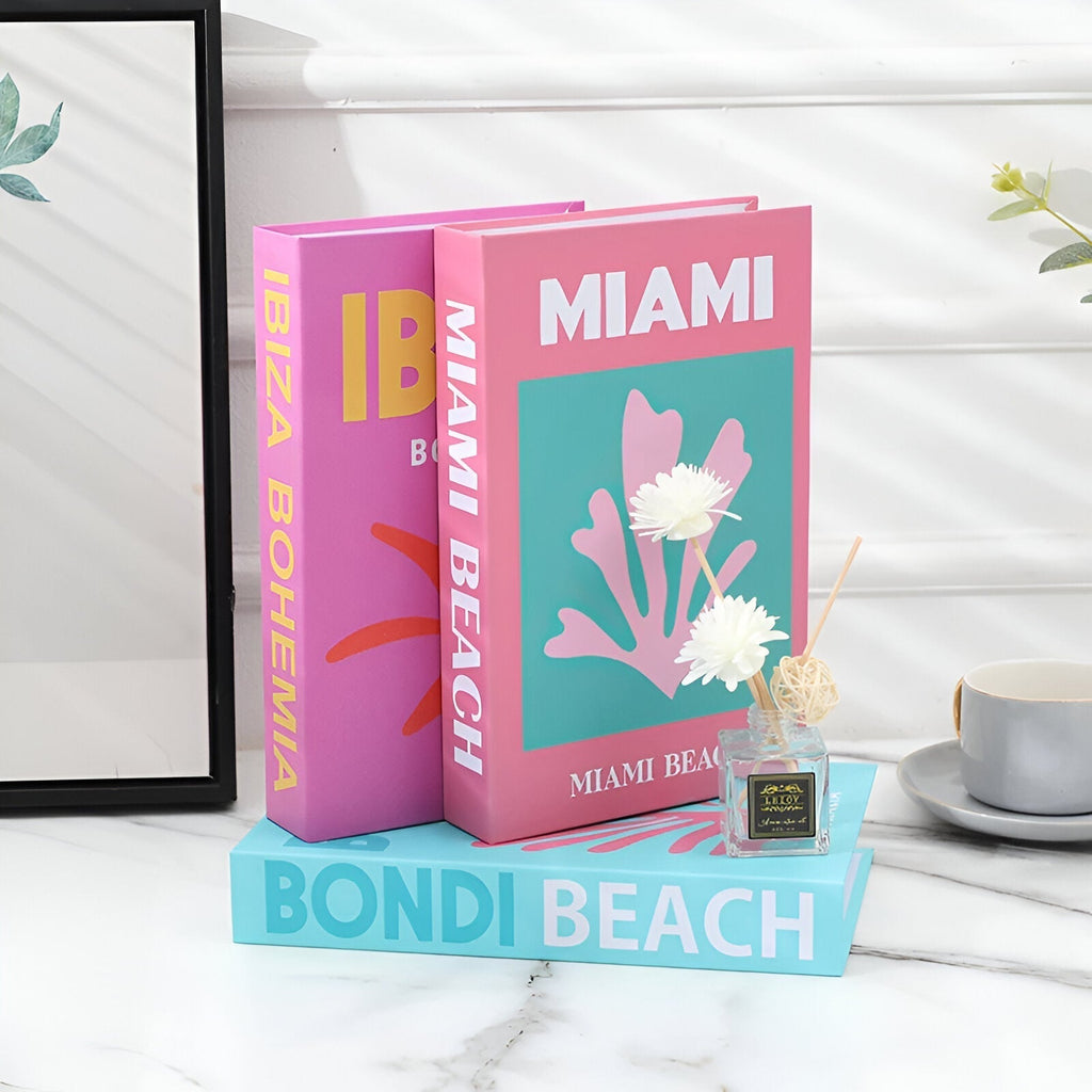 Decorative Coffee Table Books - Faux Leather, Chic Design – Home Decor, Living Room