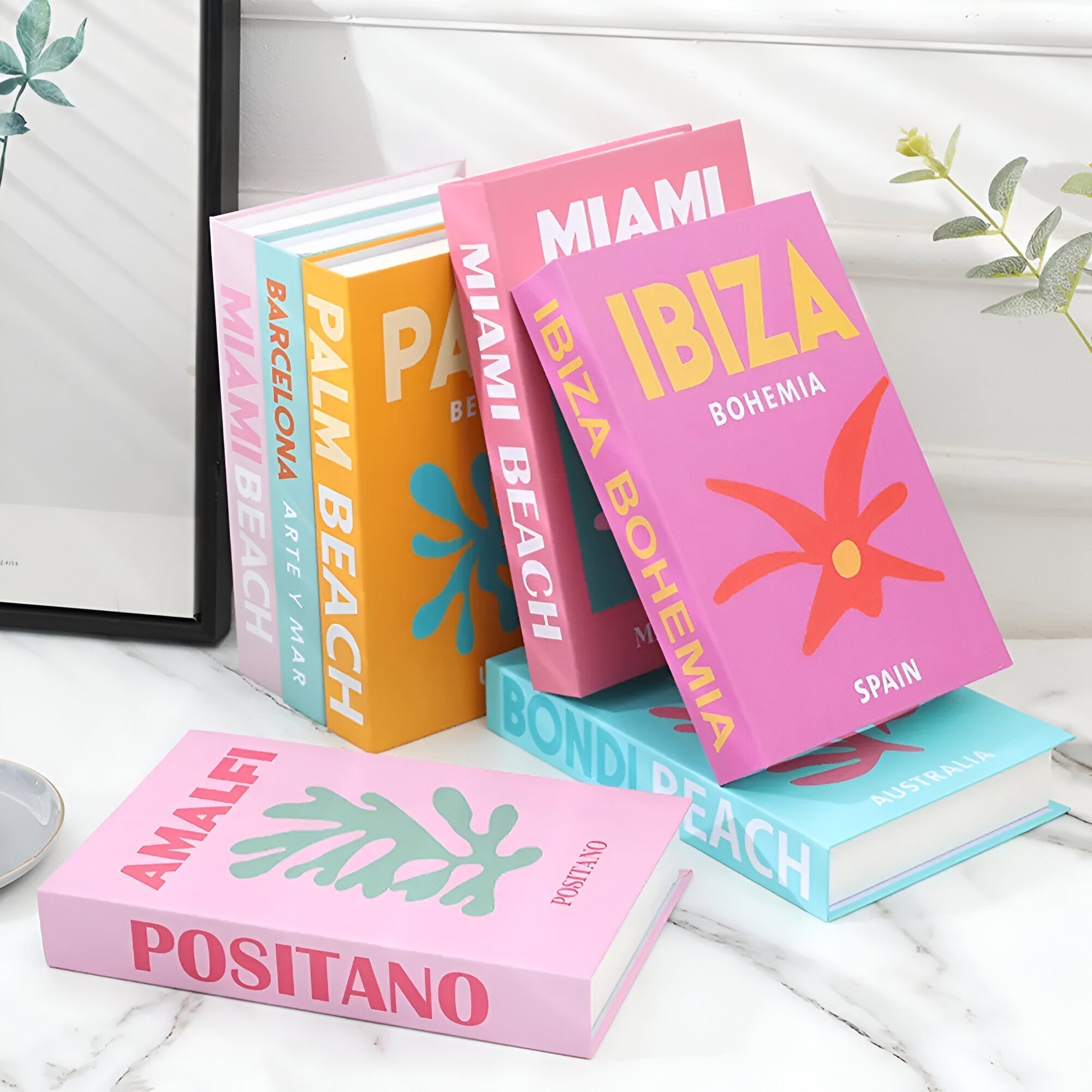 Decorative Coffee Table Books - Faux Leather, Chic Design – Home Decor, Living Room