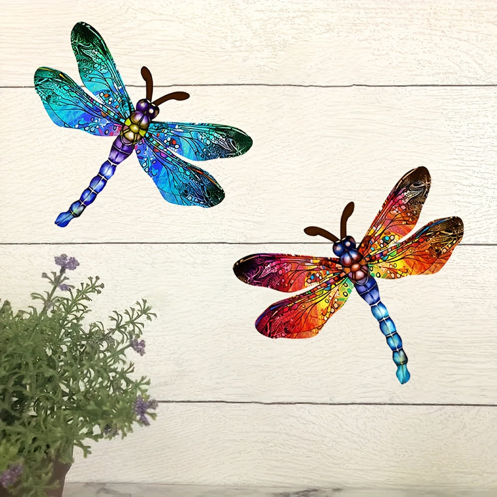 Dragonfly Wall Art – Metal, Vibrant Design – Outdoor Decoration, Gift Idea