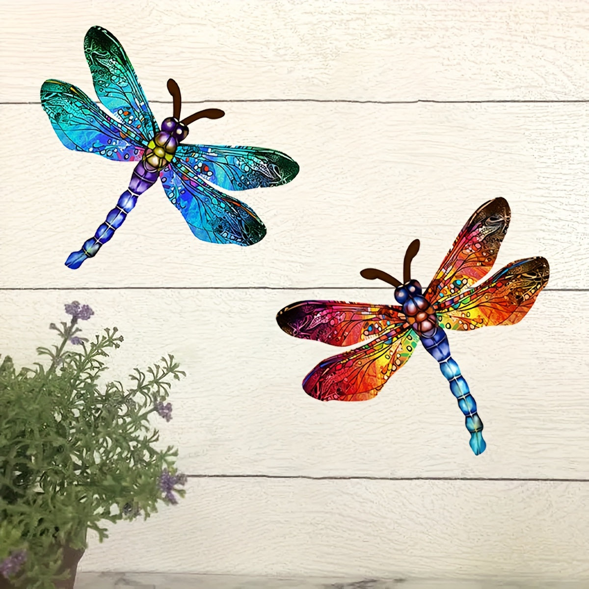 Dragonfly Wall Art – Metal, Vibrant Design – Outdoor Decoration, Gift Idea