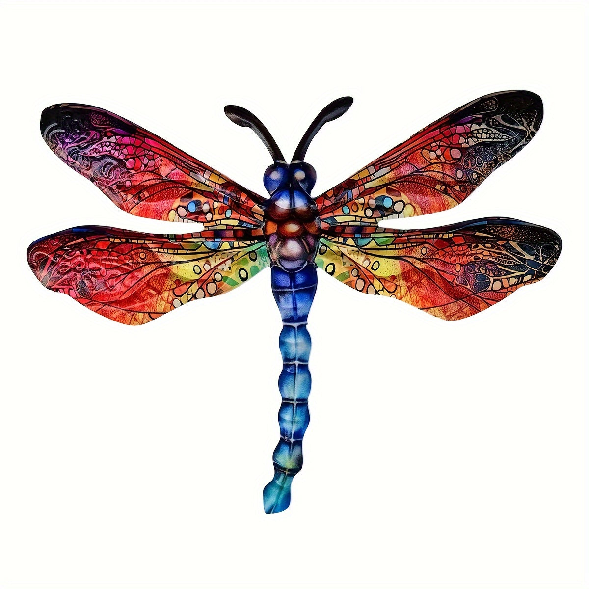 Dragonfly Wall Art – Metal, Vibrant Design – Outdoor Decoration, Gift Idea