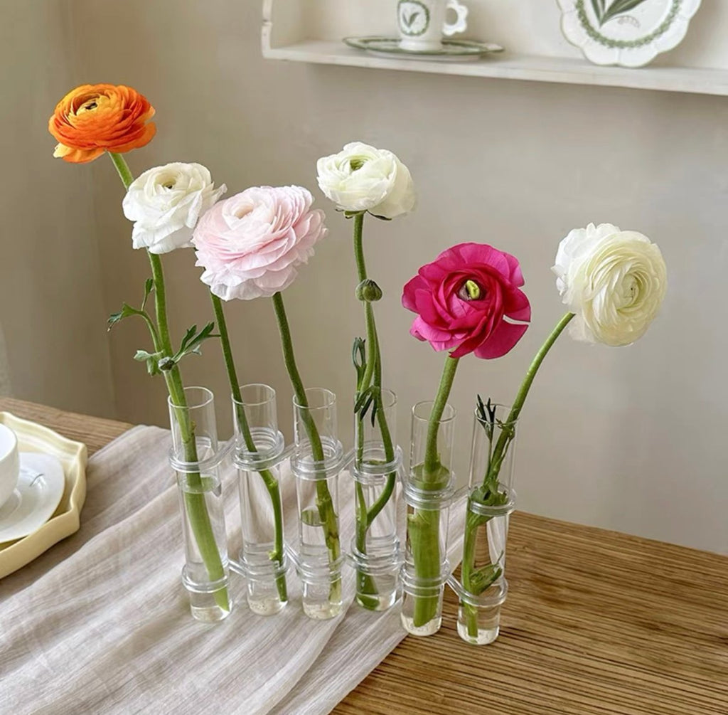 Flexible Flower Vases with Hinges, Modern Glass Tube – Home Decor, Gift