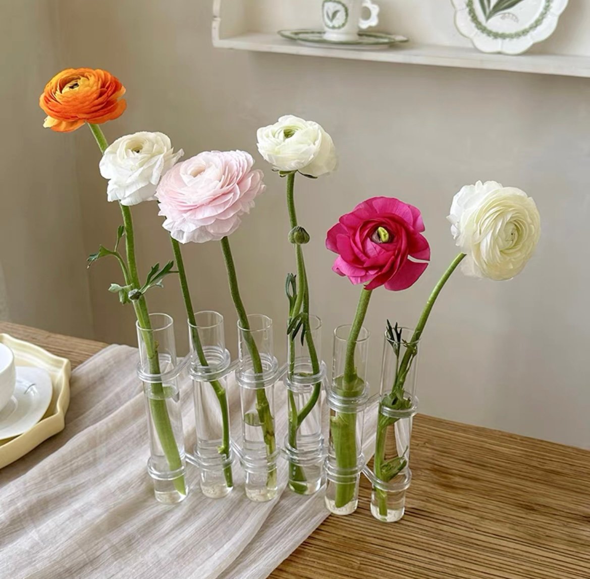Flexible Flower Vases with Hinges, Modern Glass Tube – Home Decor, Gift